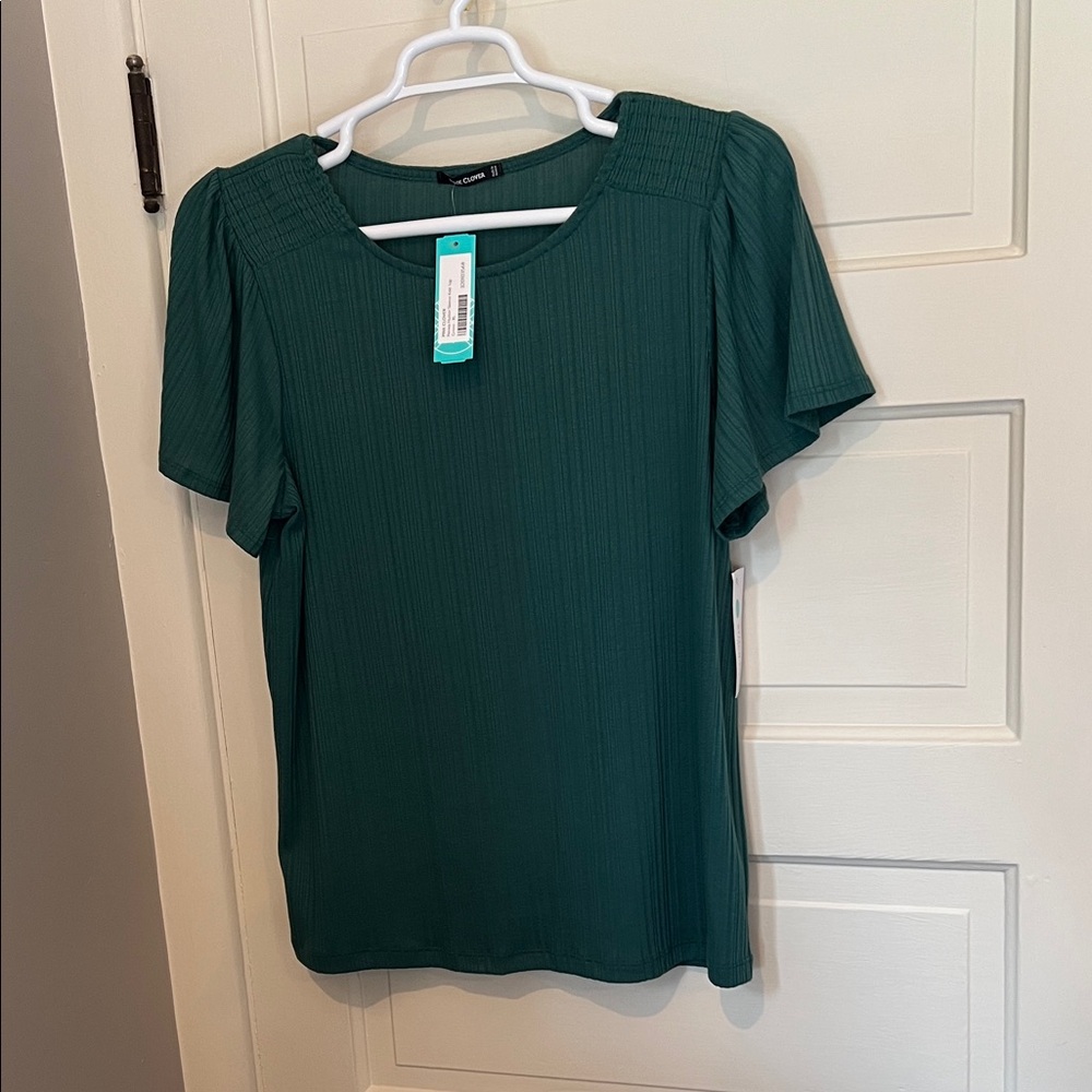 Pink Clover Teal Blouse